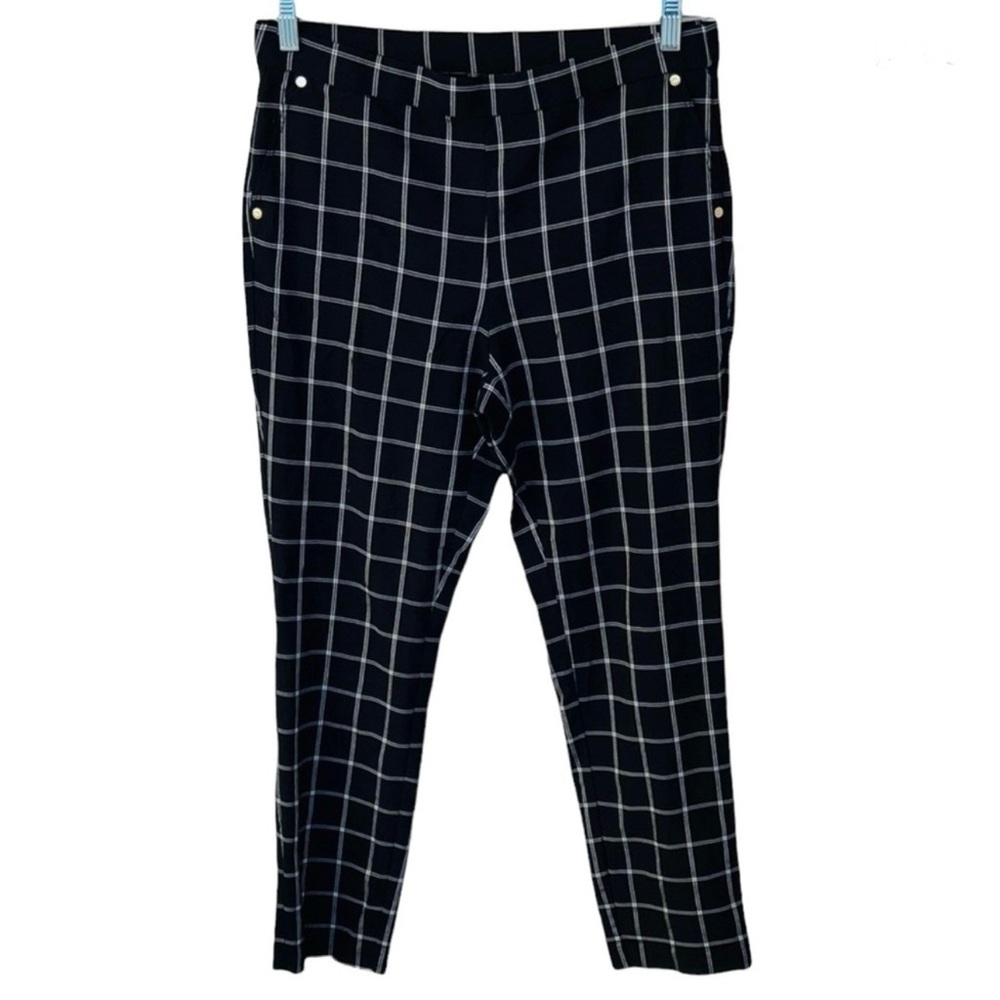 Anne Klein Skinny Skinny Checker Board Black and White Pants